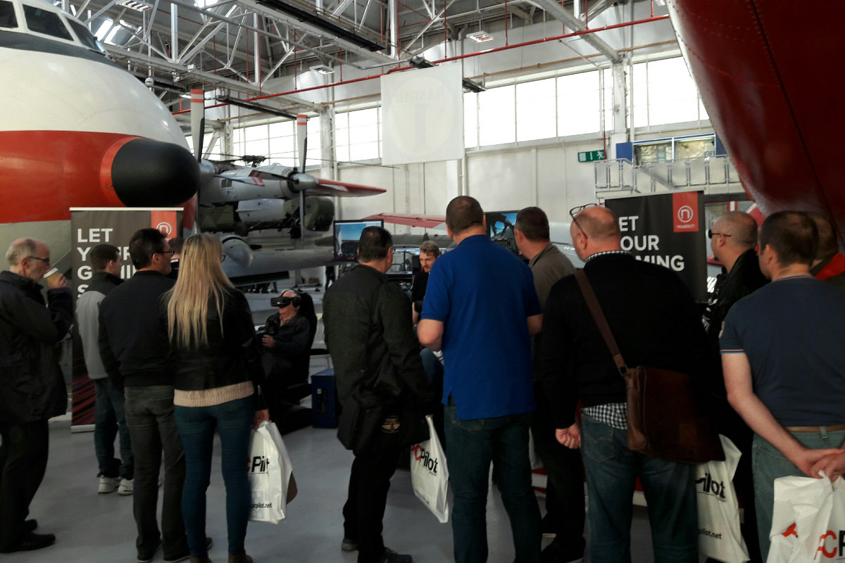 A crowd gathering around the Novatech stand to see the setups on offer