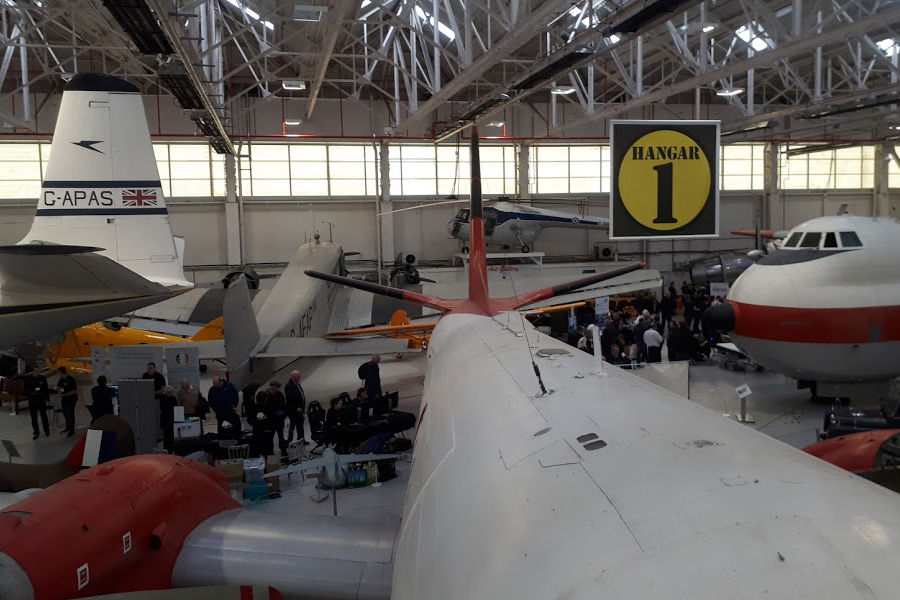 Crowds nestled amongst the museum exhibits