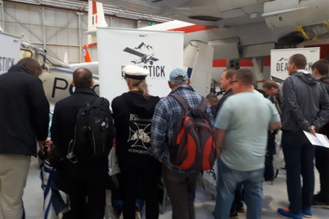 Visitors taking a look at the new Deadstick Simulator