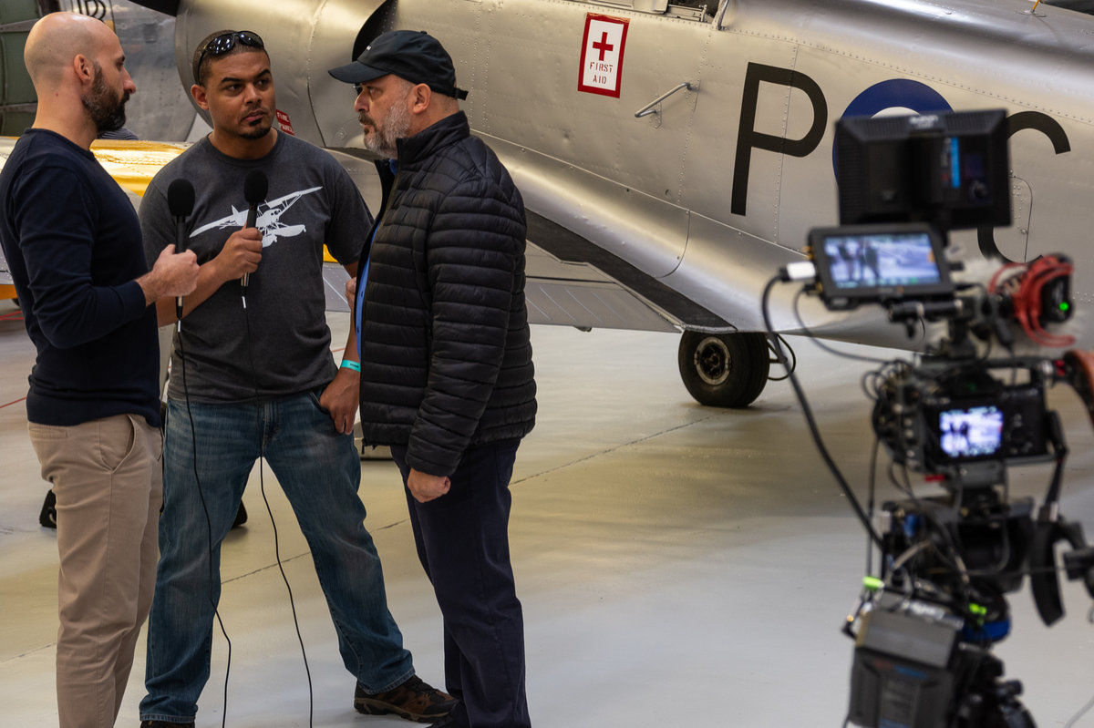 Interviewing exhibitors and visitors during the show