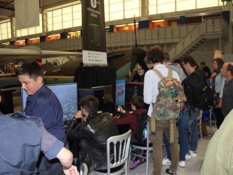 Visitors trying out flight sim on Chillblast PCs