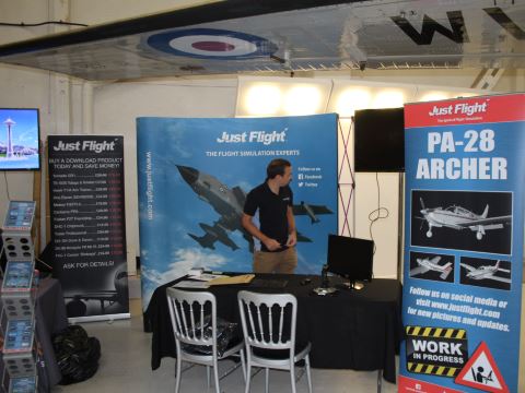 The Just Flight stand in the process of getting ready for visitors