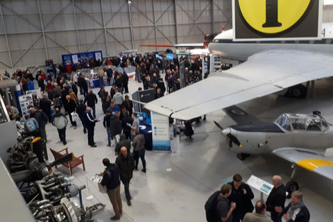 An aerial shot of the main exhibition area