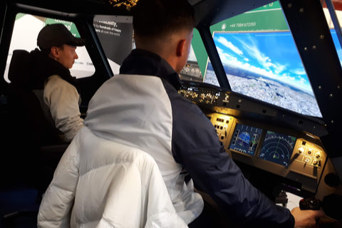 Visitors trying out the immersive Skalarki cockpit